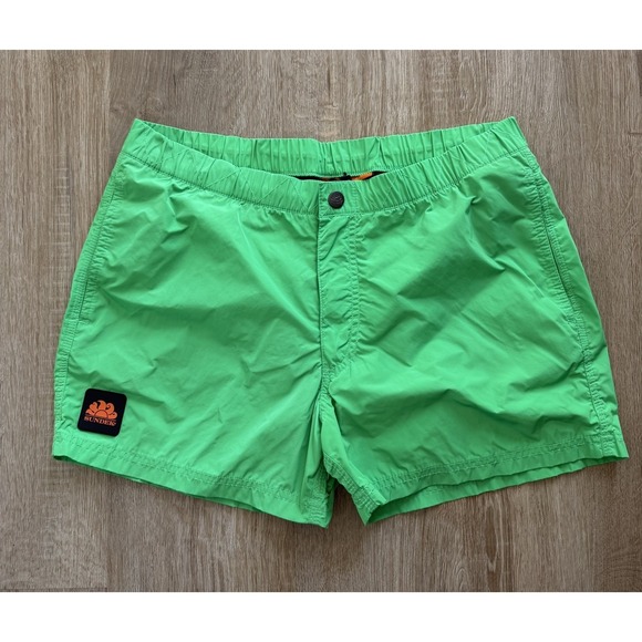 Sundek Other - SUNDEK Swim Shorts Men Medium Bright Neon Green Athletic Trunks Pockets